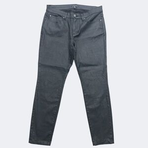 Eileen Fisher Jeans Womens 12 Coated Organic Cotton Stretch Straight Leg Made US